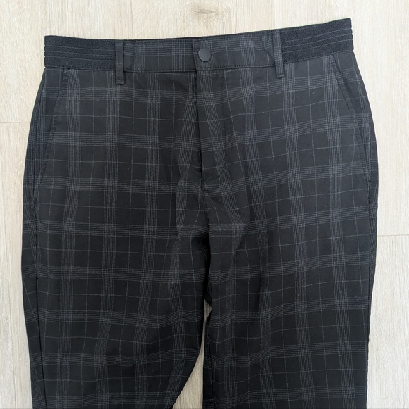 ZARA men's Black Grey Plaid Slim Fit Casual Dress Pants Medium - Picture 6 of 7